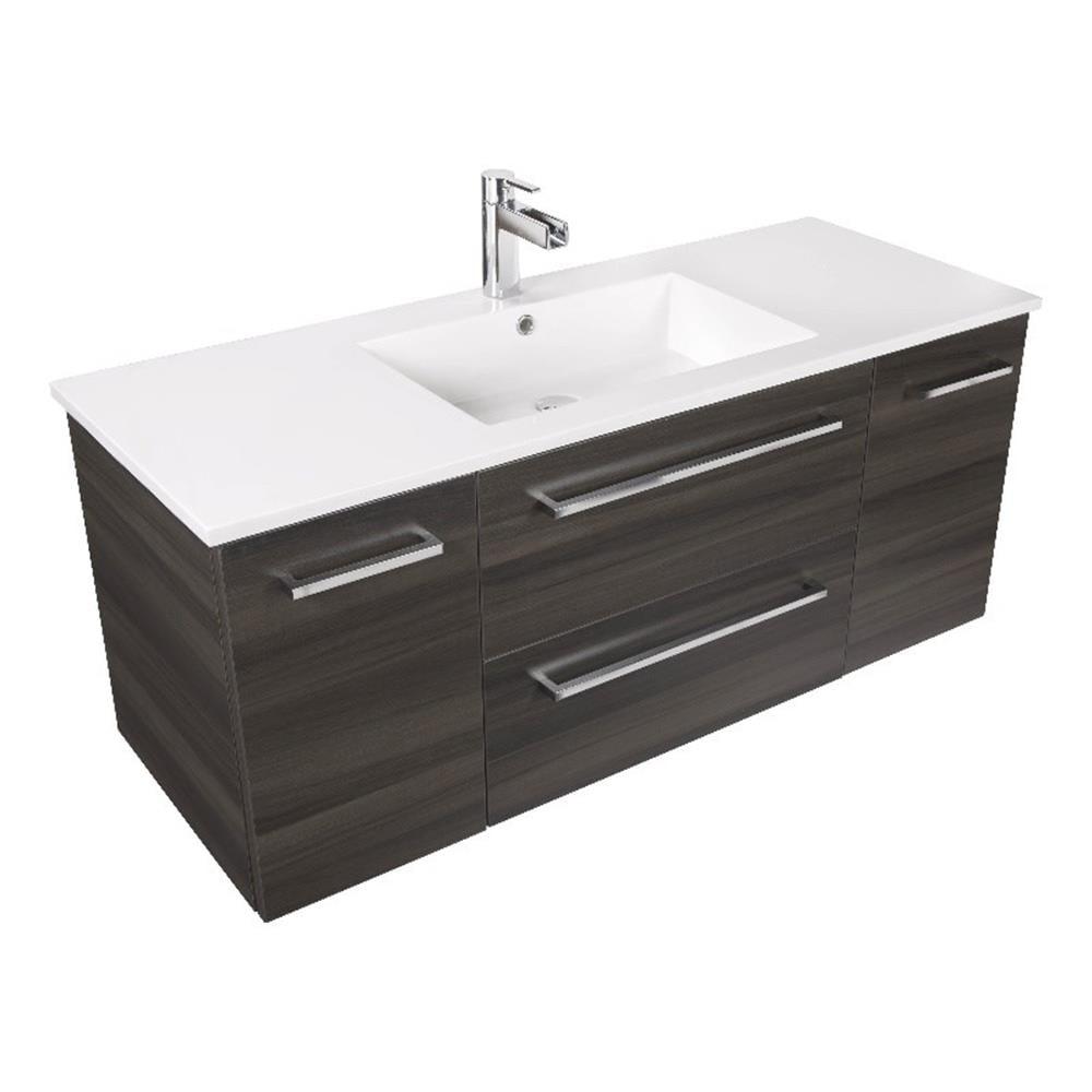 Silhouette 48" Wall-Mounted Single Bathroom Vanity Set with Cultured Marble Top