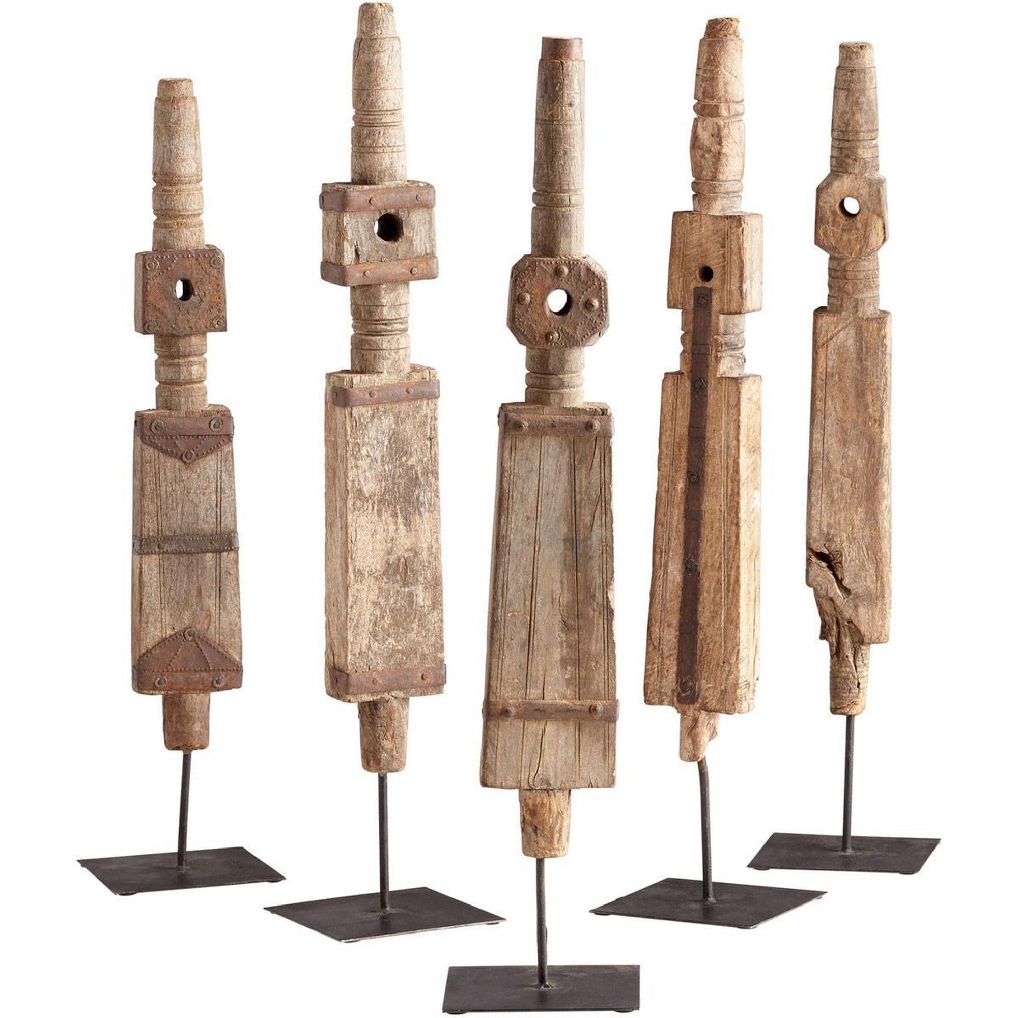 Cyan Design - Rustic Todem - Large Sculpture - 5 Inches Wide By 23.75 Inches High