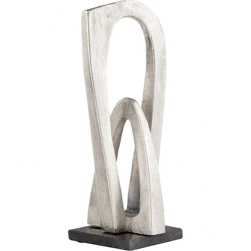 Silver 14" Aluminum Double Arch Abstract Sculpture