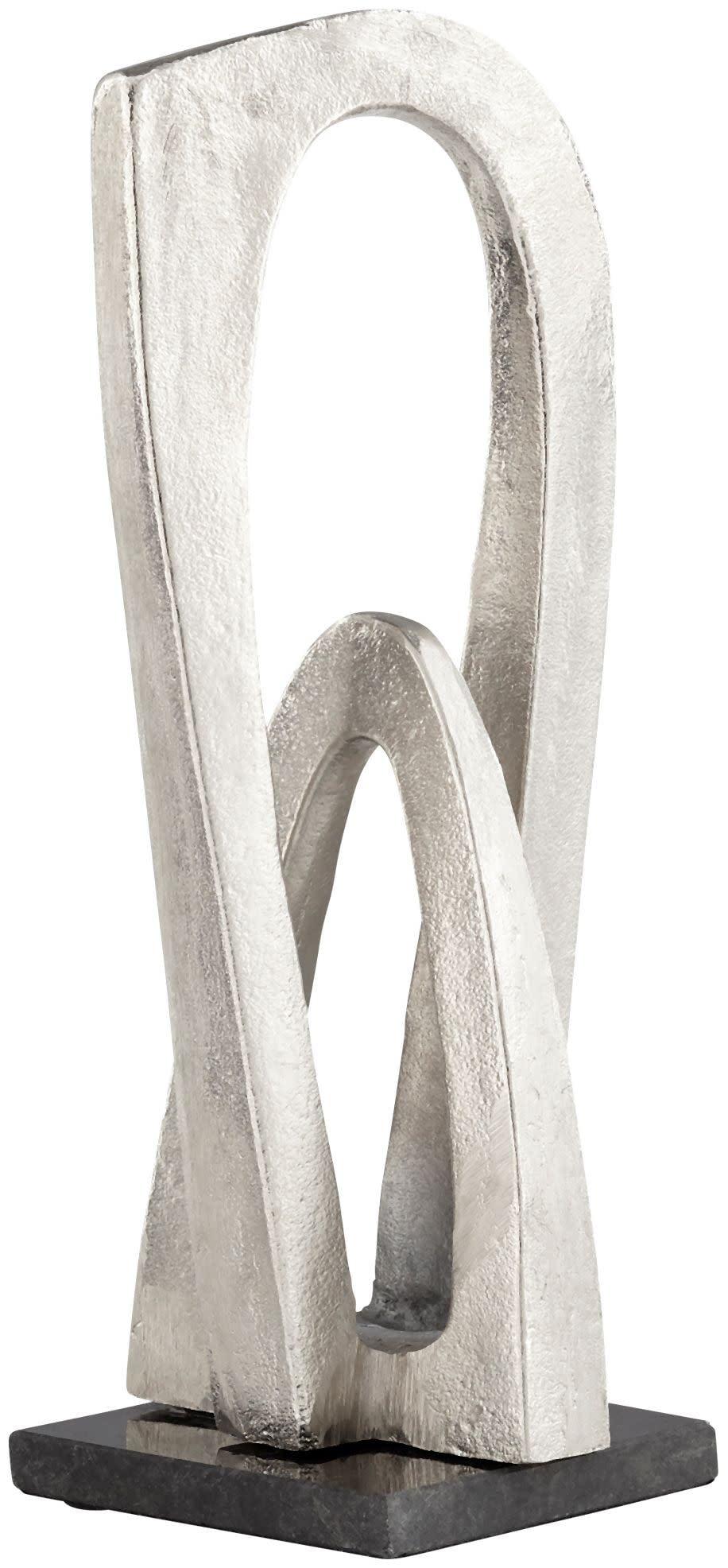 Silver 14" Aluminum Double Arch Abstract Sculpture