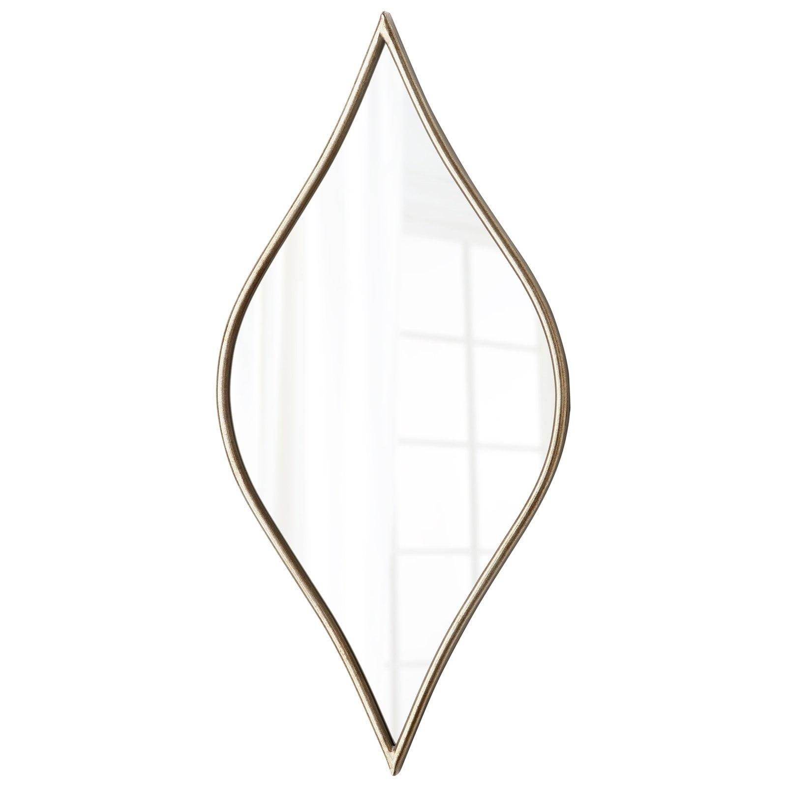 Contemporary Silver Ogee-Shaped Metal Mirror 11.75W x 24.75H