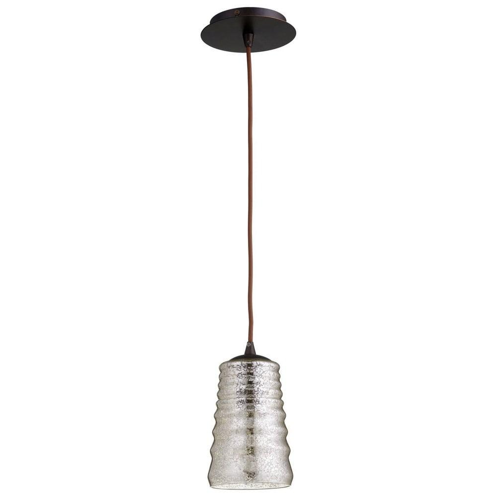 Modern Elegance 5" Bronze & Glass Pendant Light