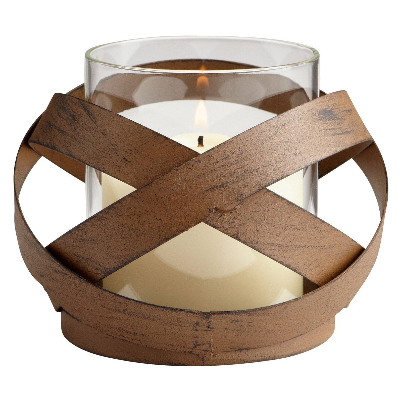 Modern Geometric Brown Metal 5.25'' Infinity Candleholder