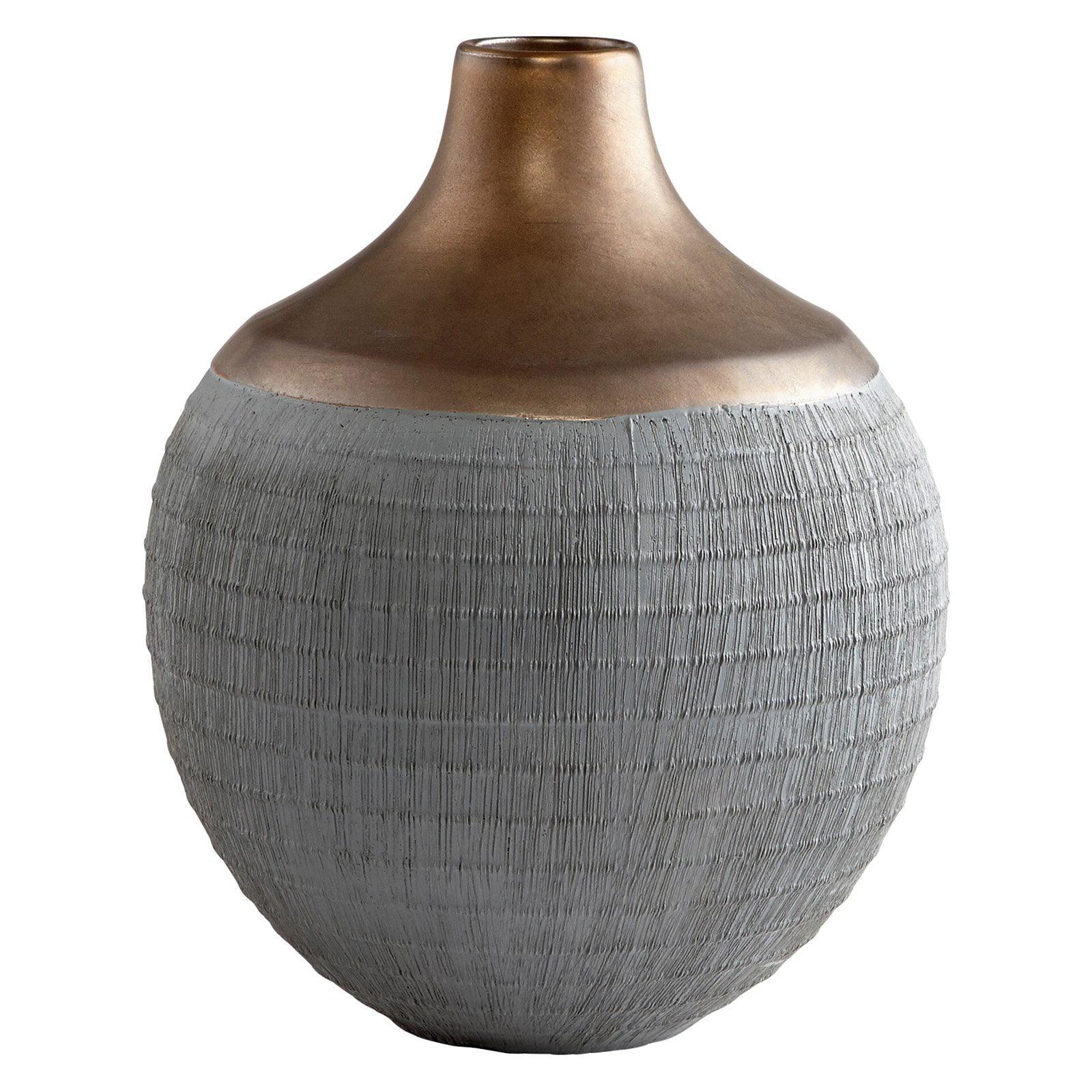 Contemporary Gray Ceramic Table Vase 9.5"x11.5"