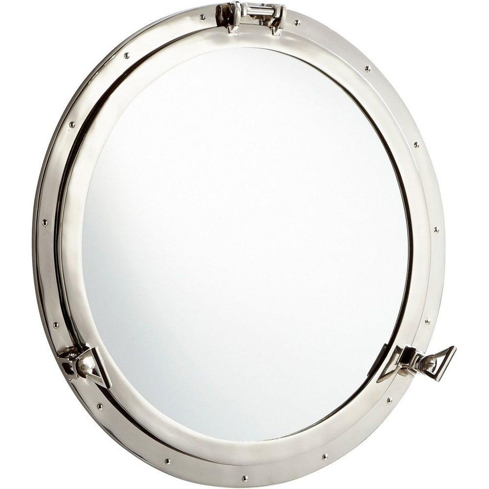 Contemporary Seeworthy 28" Silver Porthole Bathroom Mirror