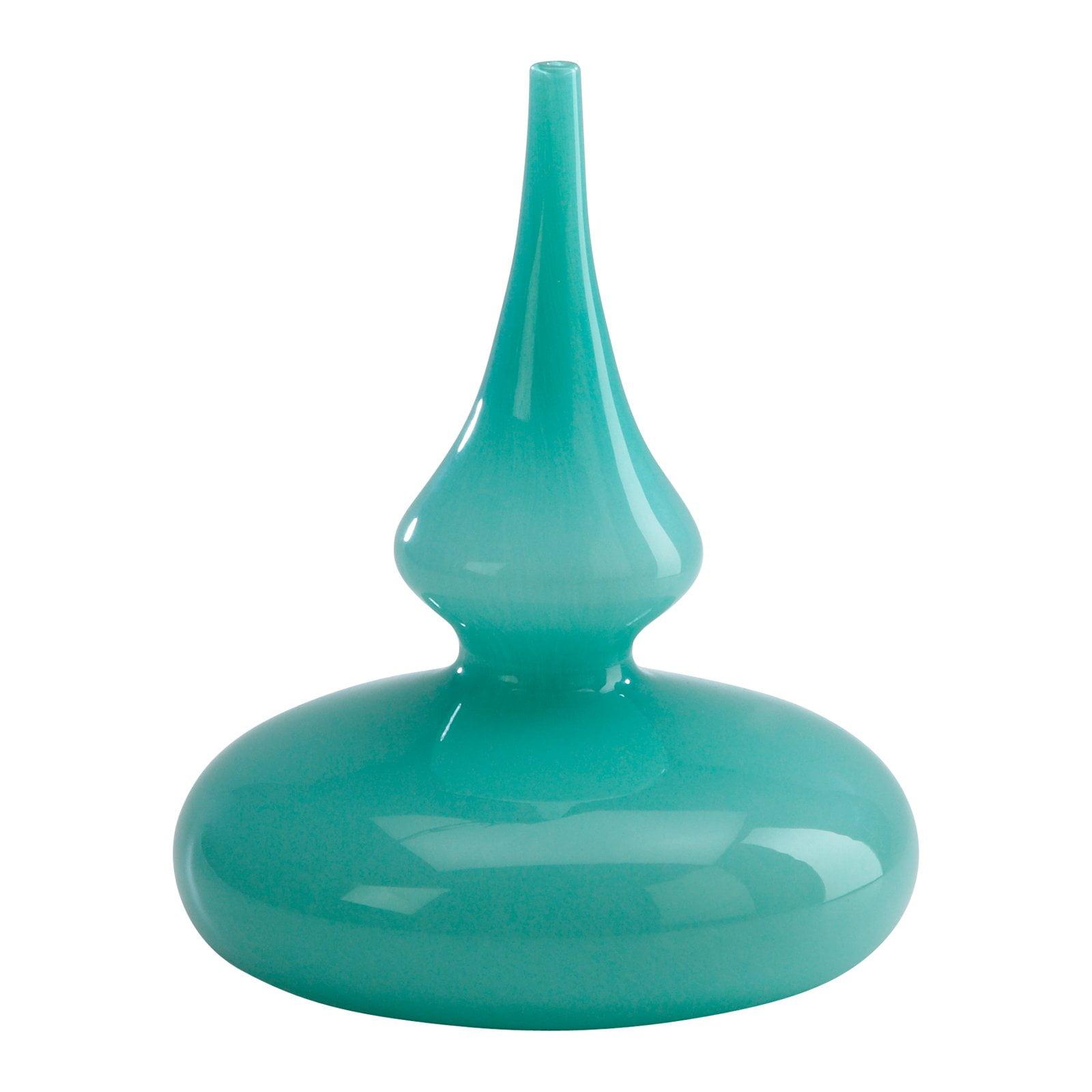 Blue Glass Transitional Floor Bud Vase, 11" Height