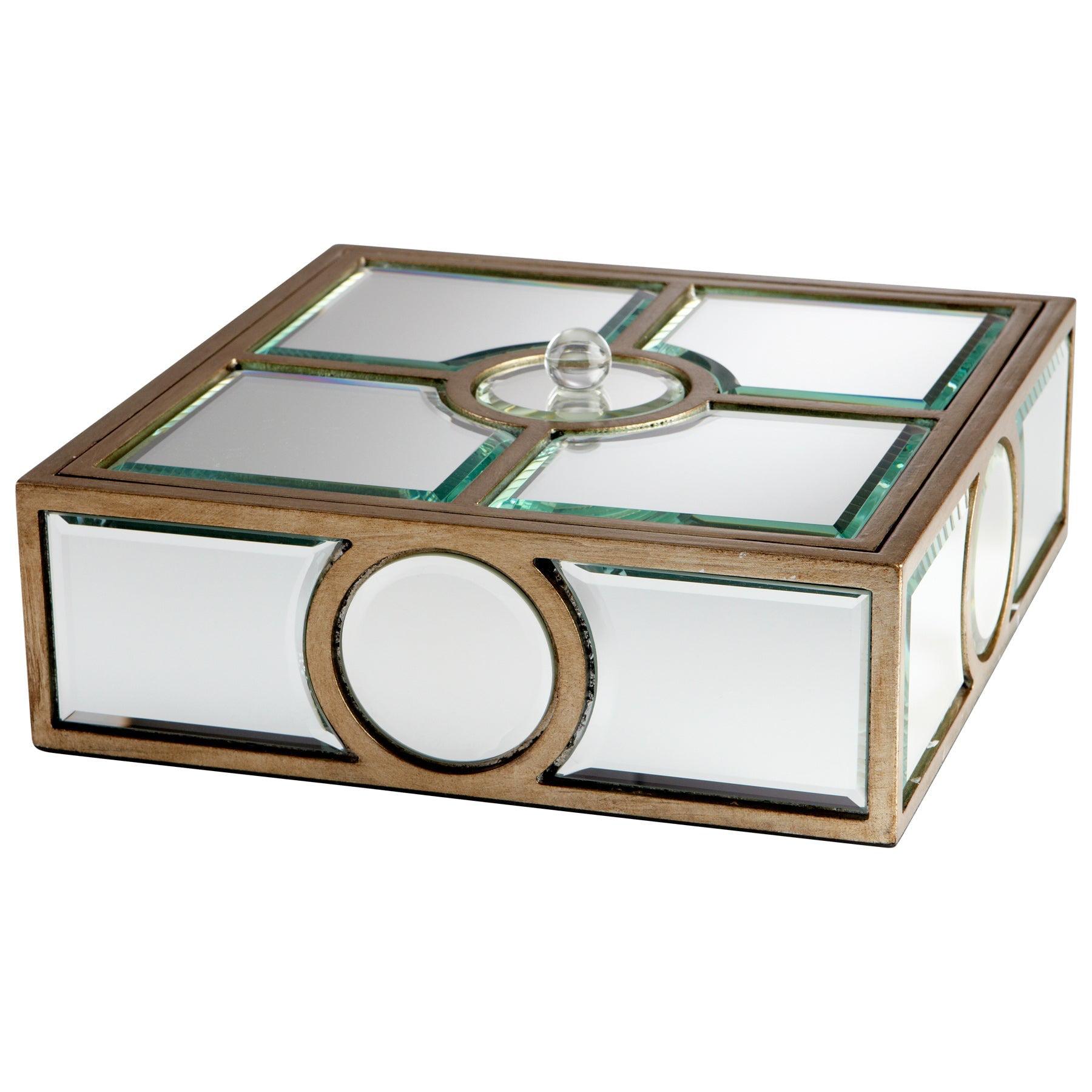 Geometric Glass and Gold Accent Container
