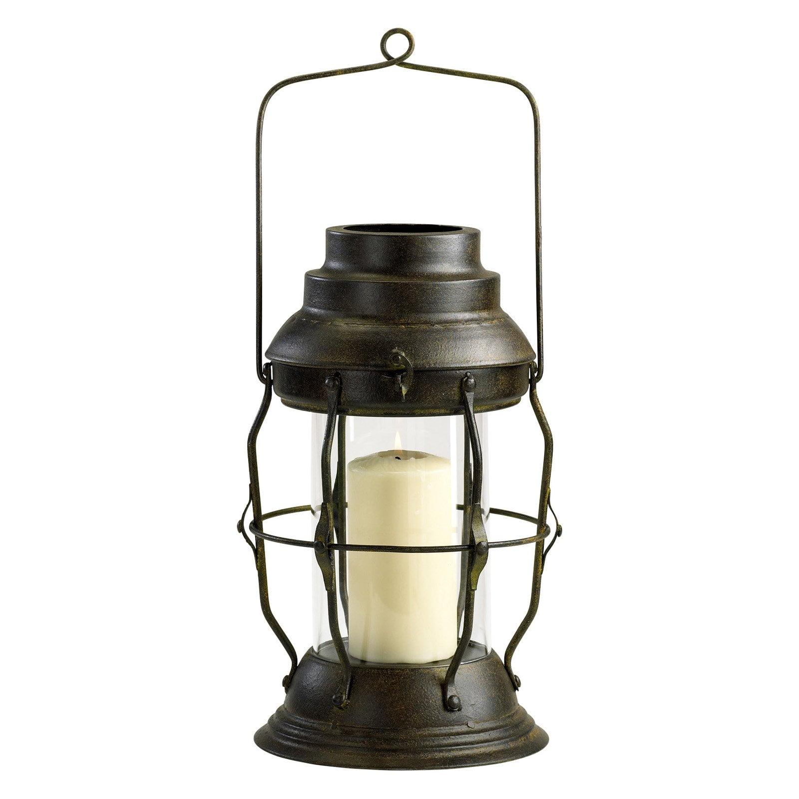 Rustic Brown Iron Hanging Candle Lantern