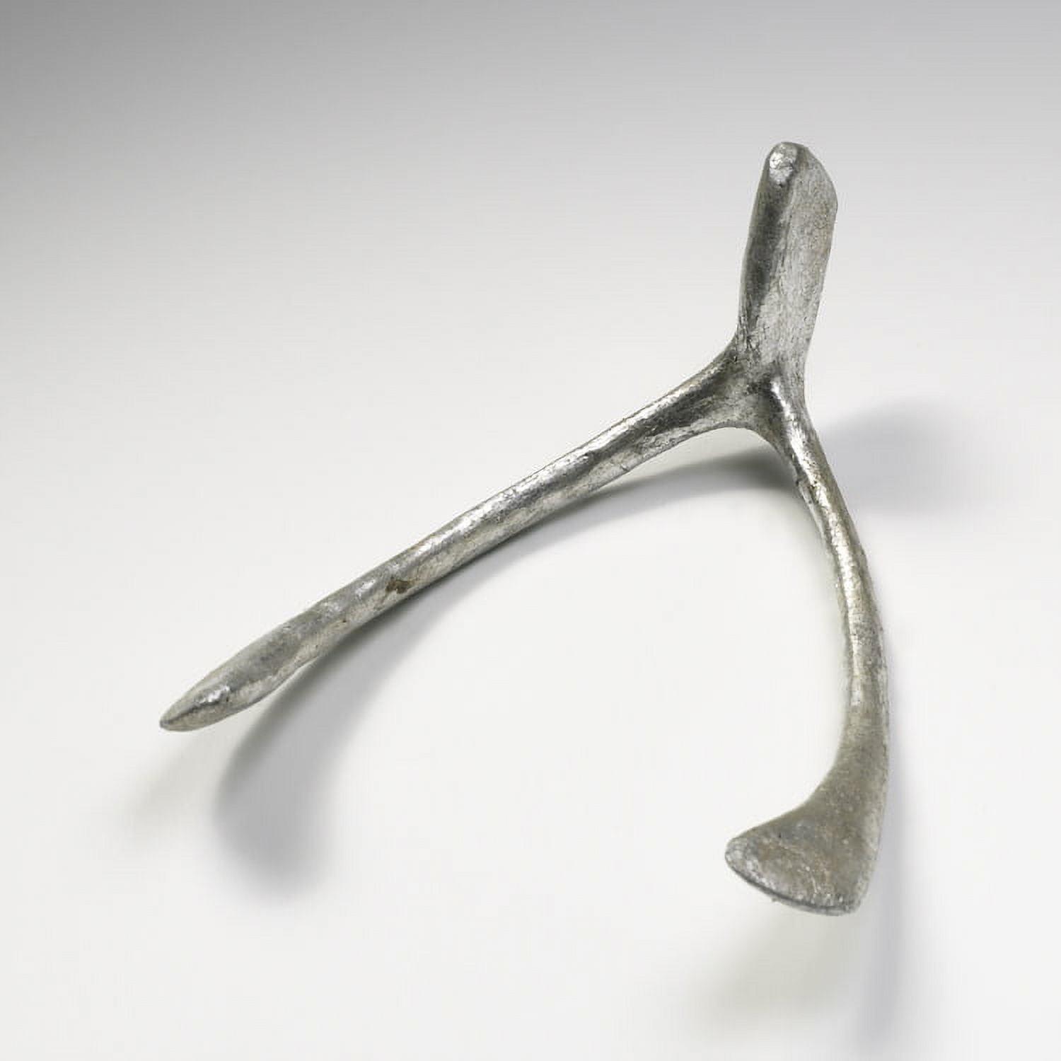 Silver Metal Wishbone Decorative Sculpture