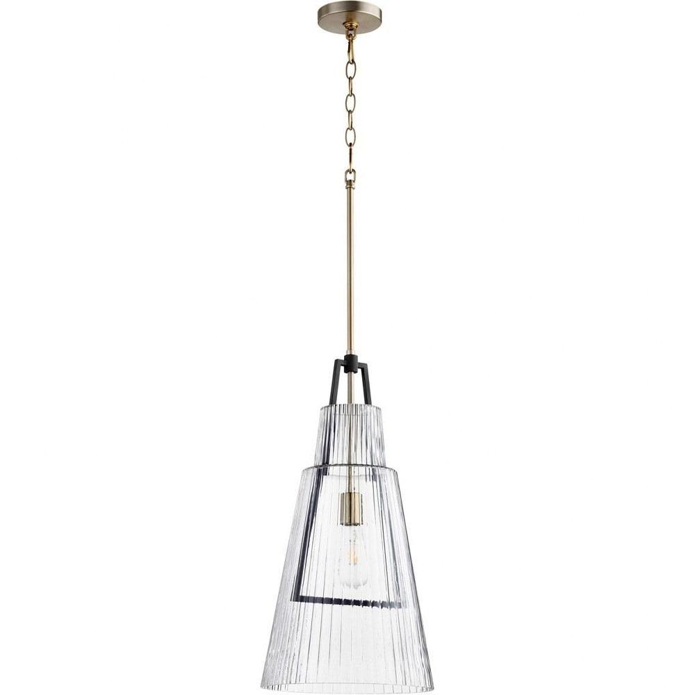 Apollo 24" Aged Brass and Glass Pendant Light