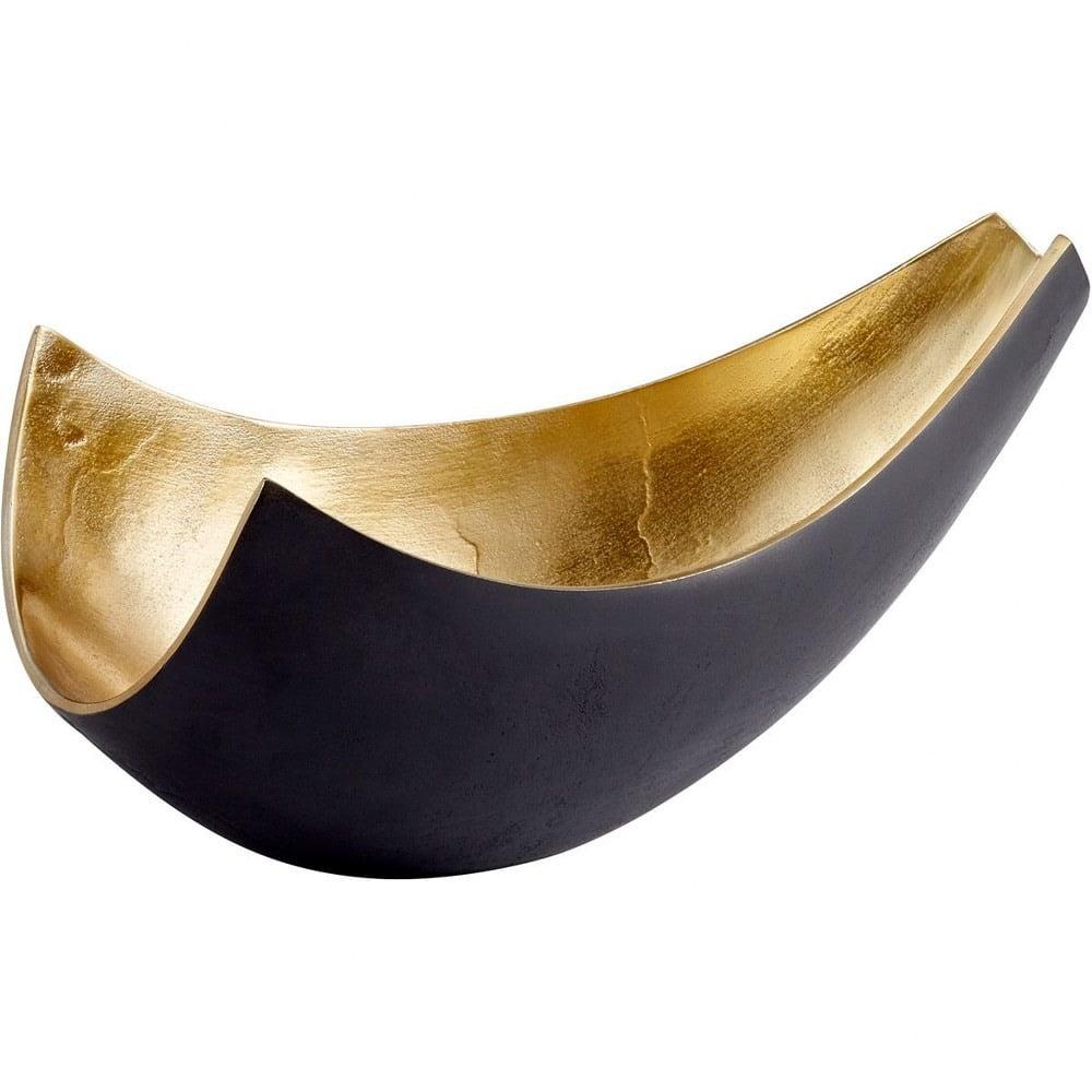 Boema Black and Gold Aluminum Decorative Tray