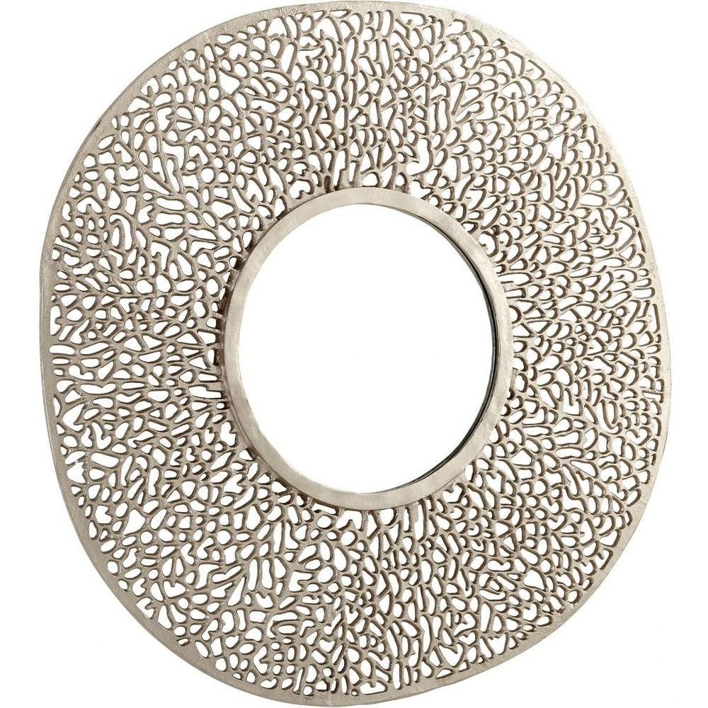 Luxurious Gold and Silver Coral-Inspired Aluminum Mirror 44.5"