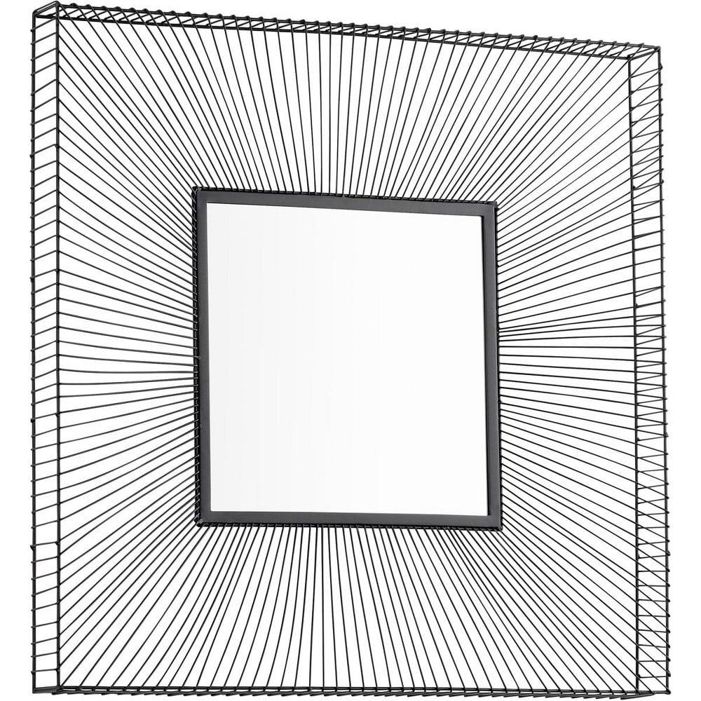 Modern Black Square Wire Frame Wall Mirror