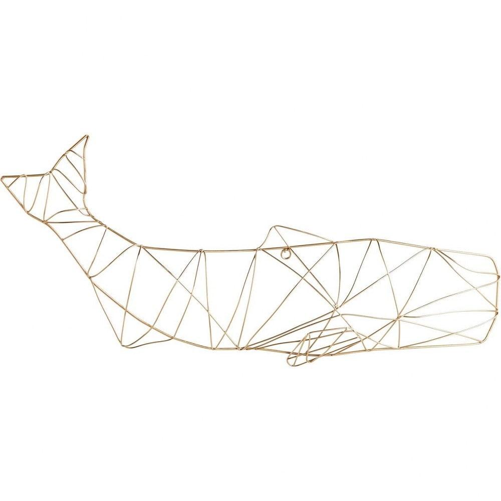 Gold Geometric Whale Wall Art Sculpture, 26"