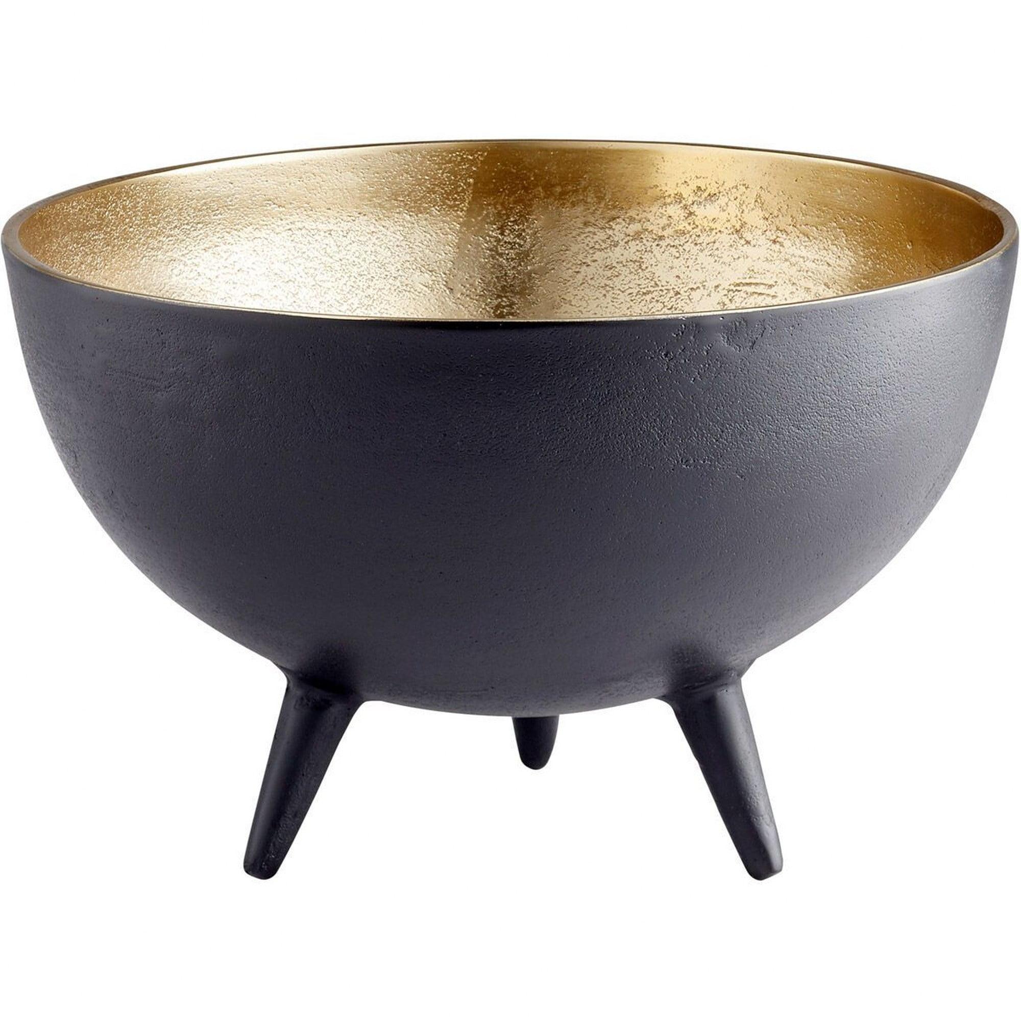 Footed Brass/Black Bowl