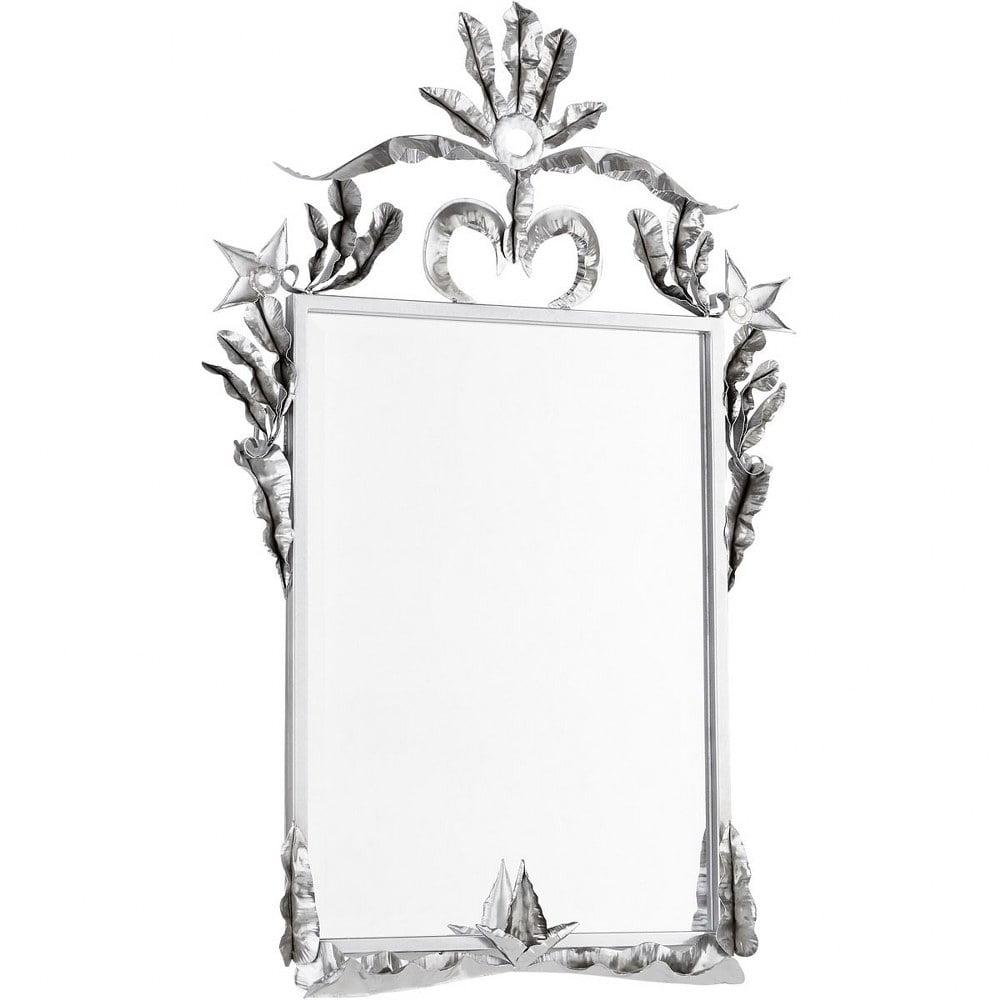 Elegant Burgess Silver Iron Rectangular Wall Mirror