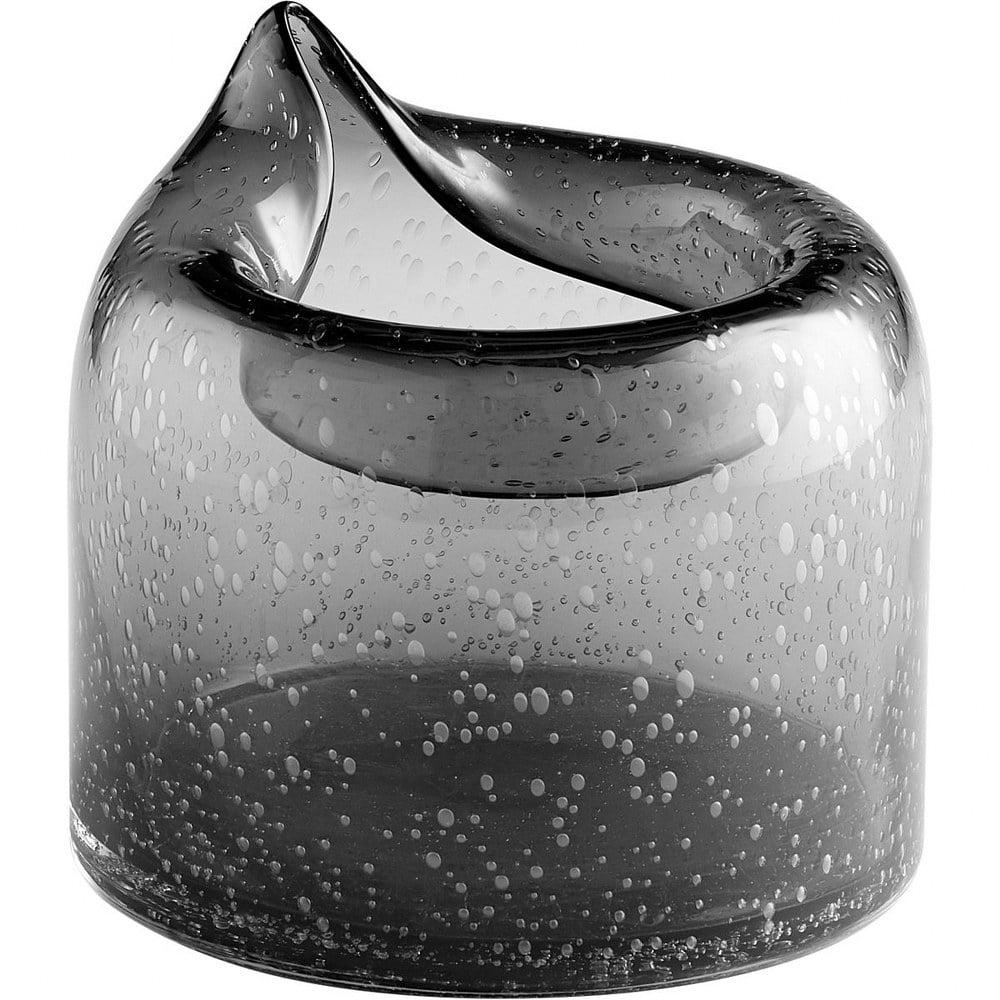 Oxtail Contemporary 8.25" Clear Glass Table Vase