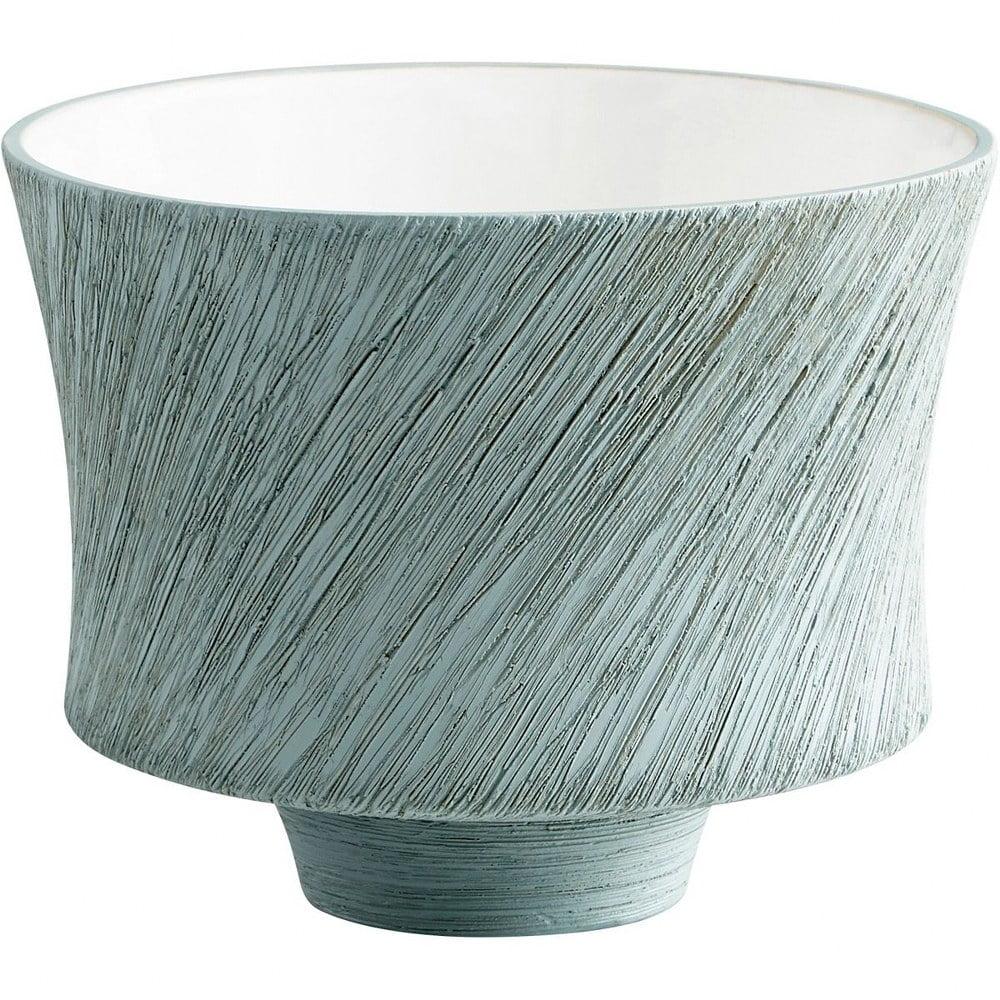 Oyster Blue Ceramic Textured Planter, 7.5"