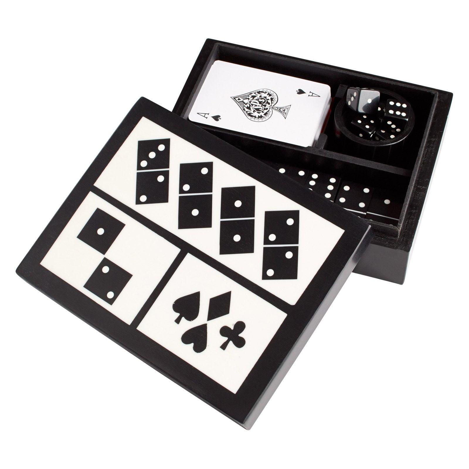 Contemporary White and Black Resin Game Night Tray