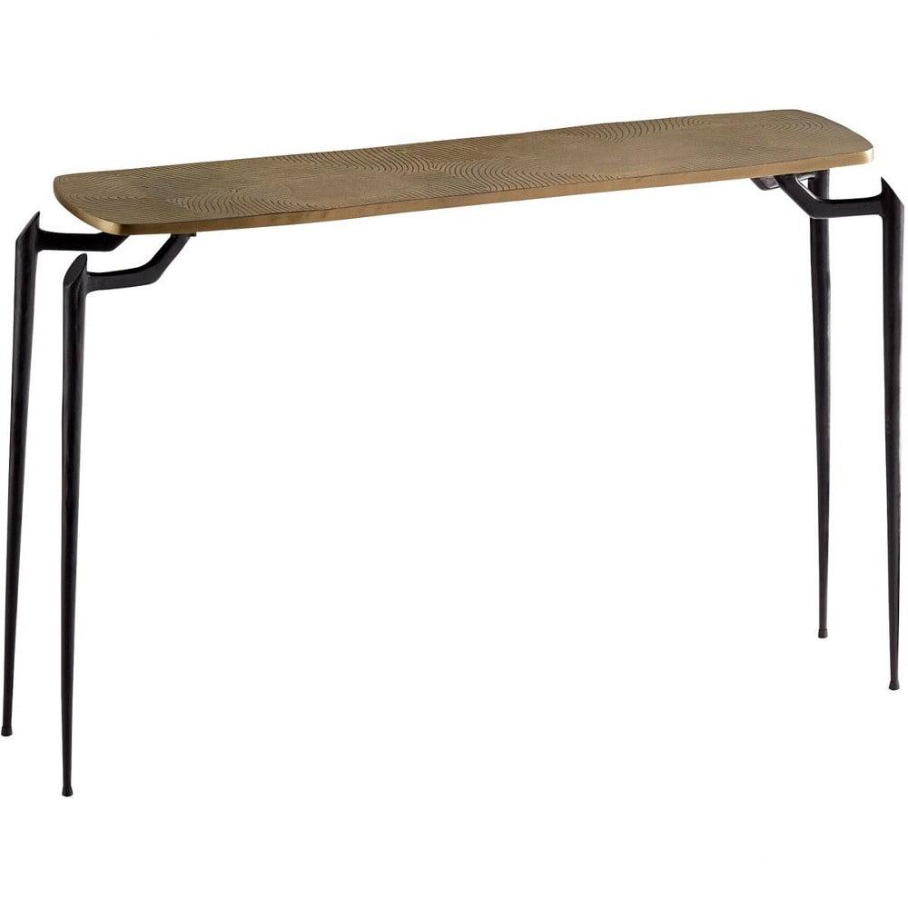 Spiny Leg Black and Gold Metal Console Table
