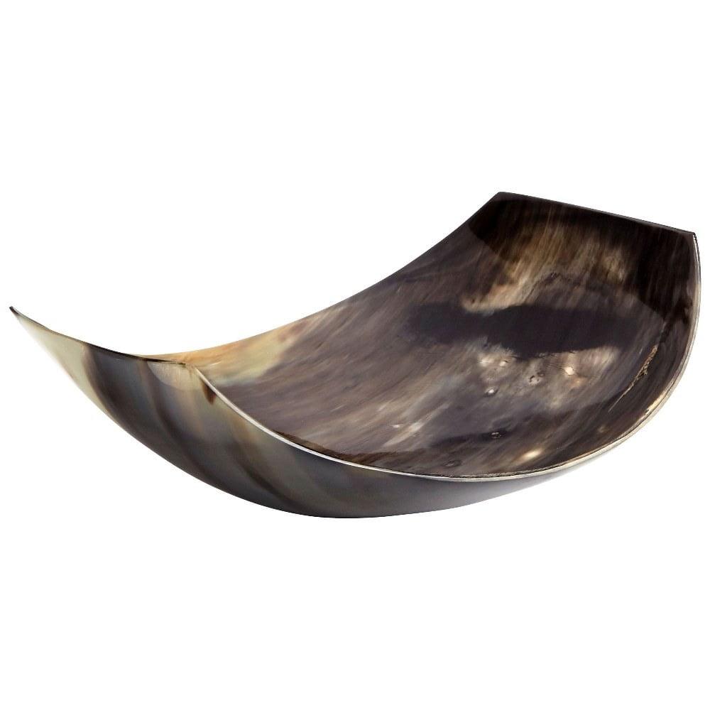 Fairfax Natural Horn 9'' Decorative Tray in Contemporary Brown
