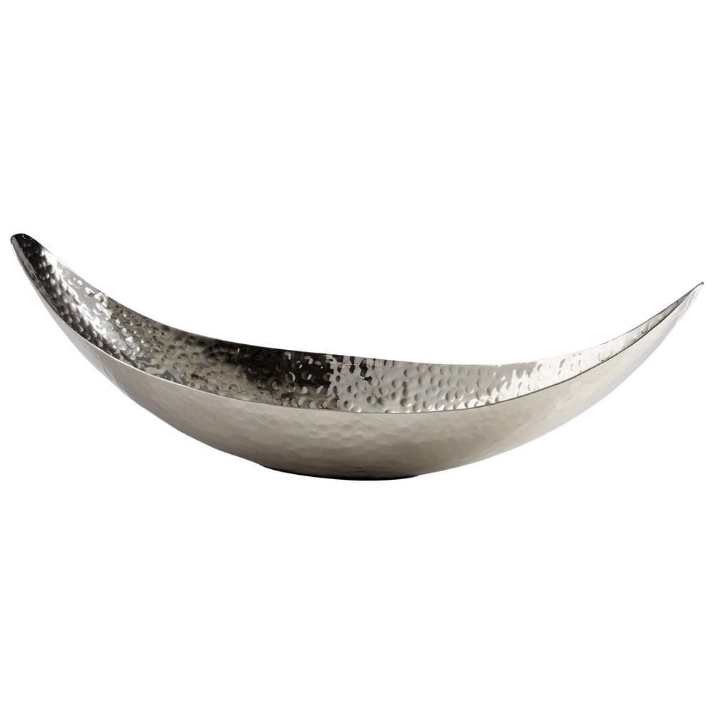 Nickel Hammered Aluminum Gondola Tray, 26 Inches