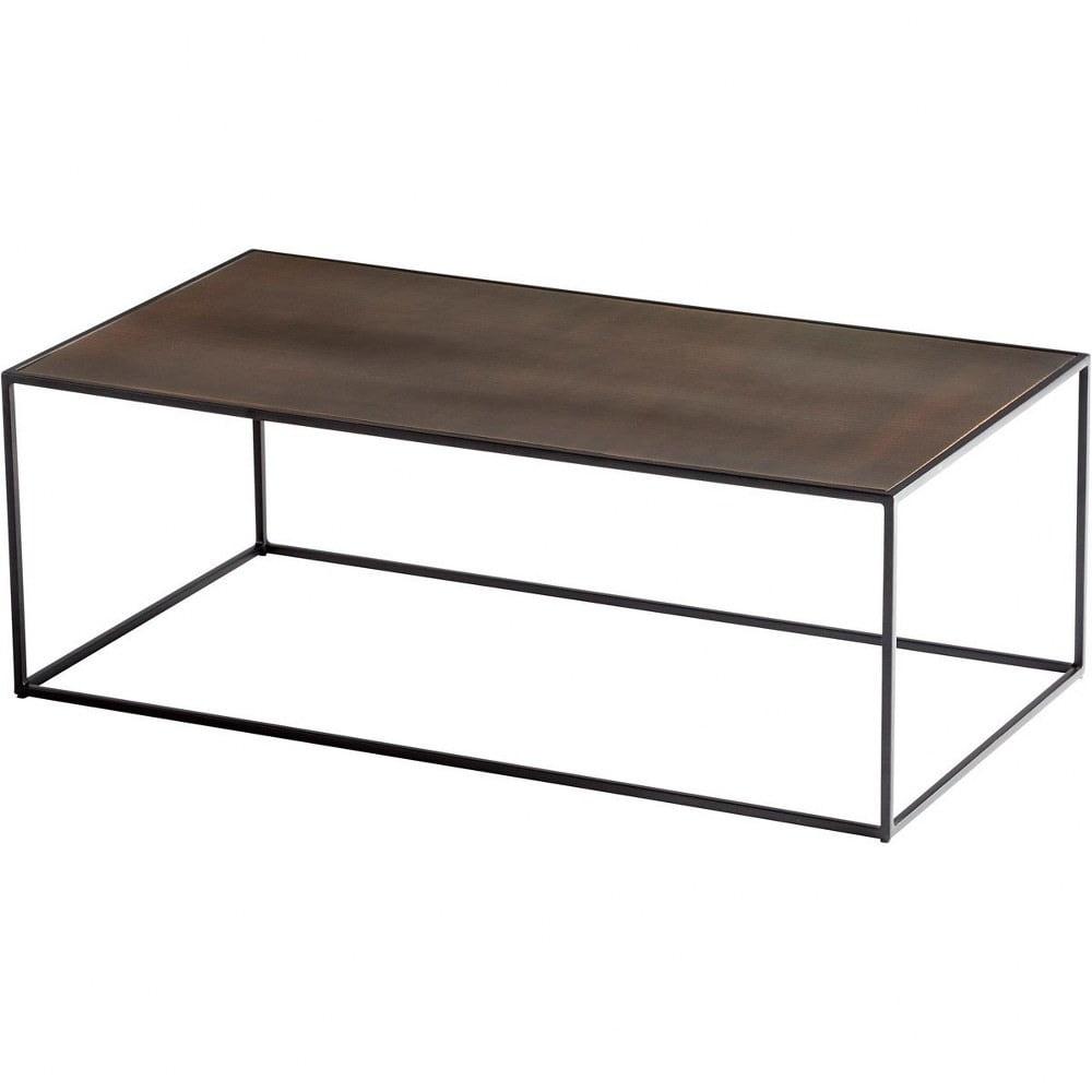 Rectangular Black Iron Outdoor Coffee Table, 42 Inch