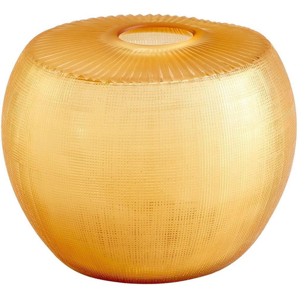 Amber Gold Contemporary Glass Table Vase