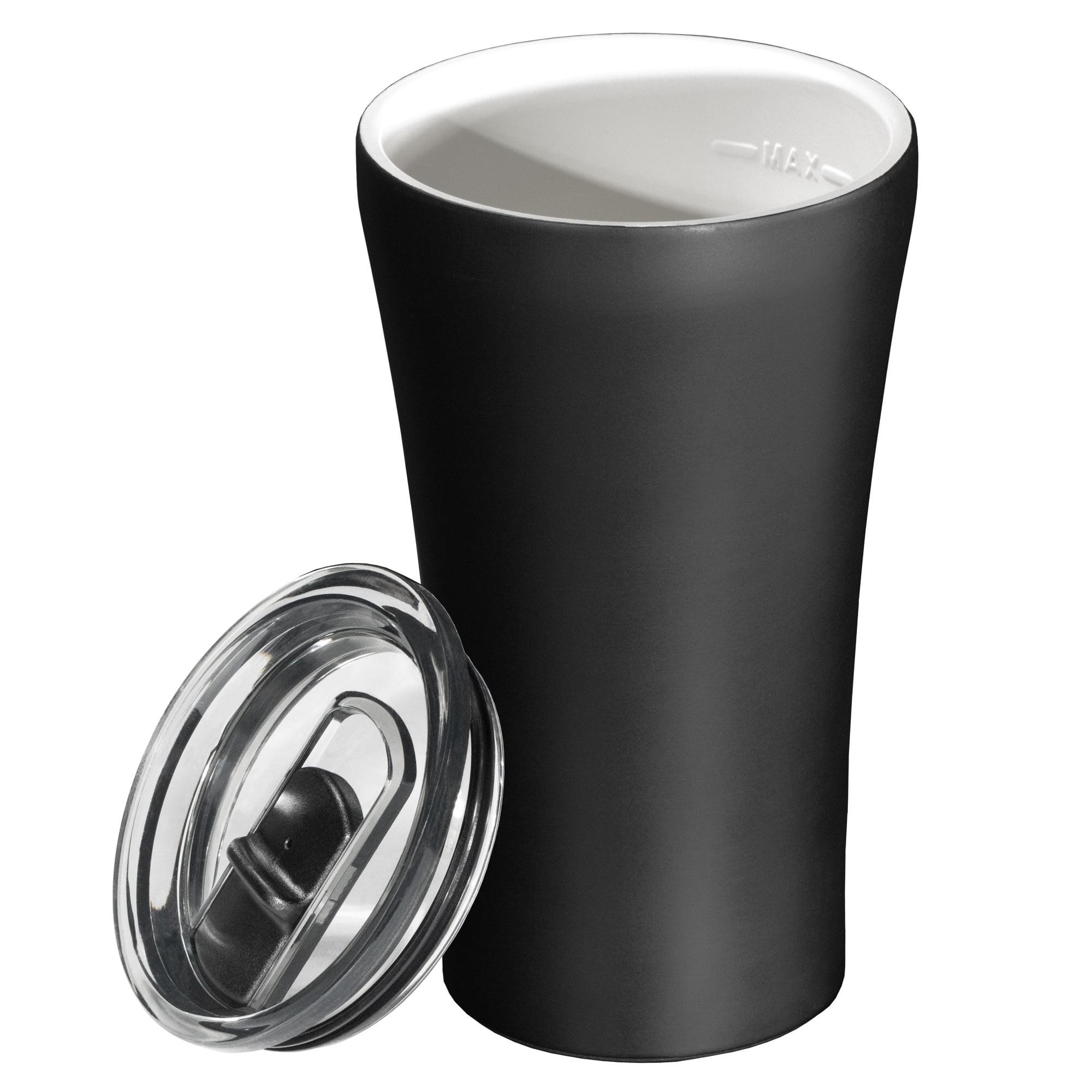 Black Stainless Steel Ceramic Coated Travel Tumbler with Lid