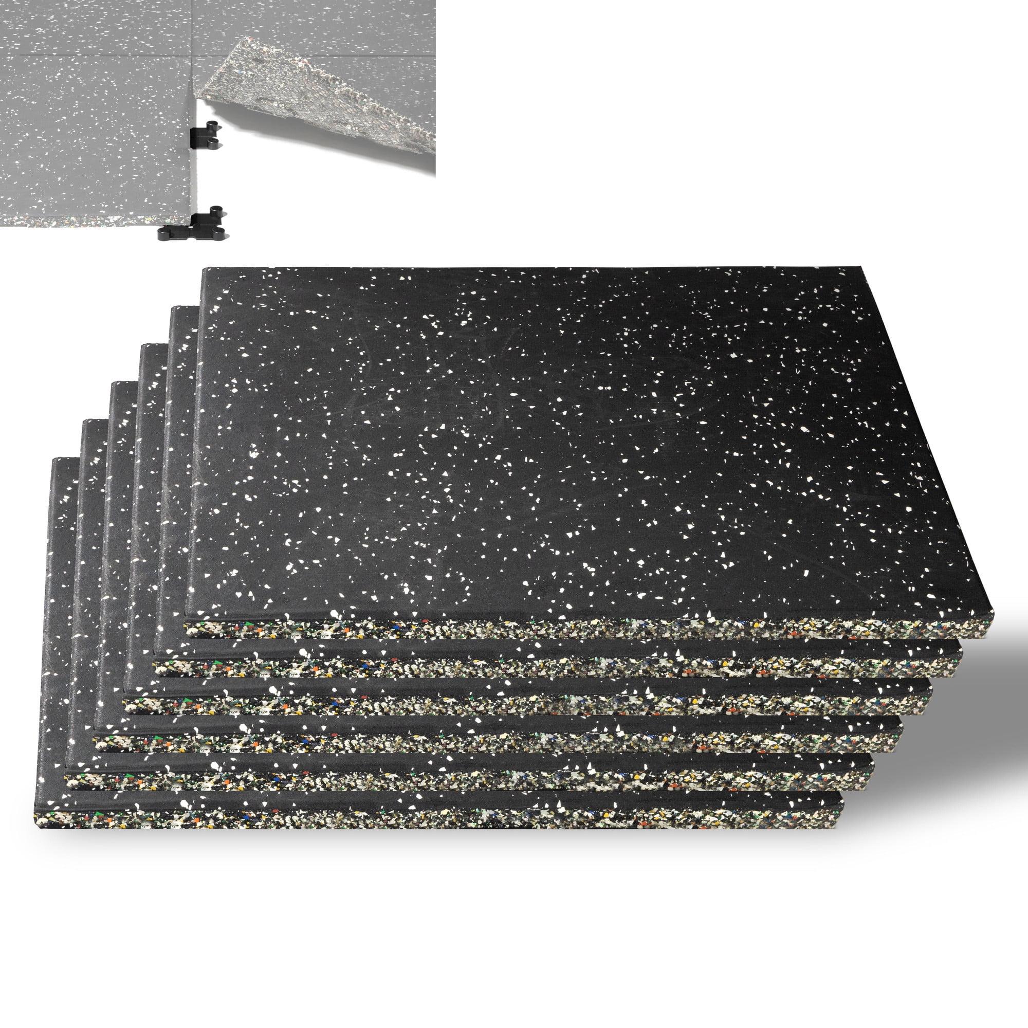 CyclingDeal Pro Quality Gym Workout Tiles Mat - 6pk 20”x20” Interlocking Rubber