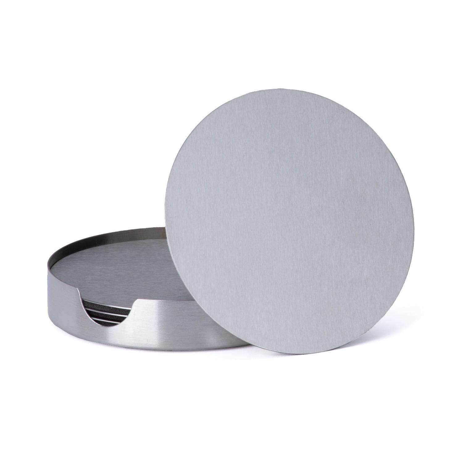 Stainless Steel Round 6 Piece Coaster Set