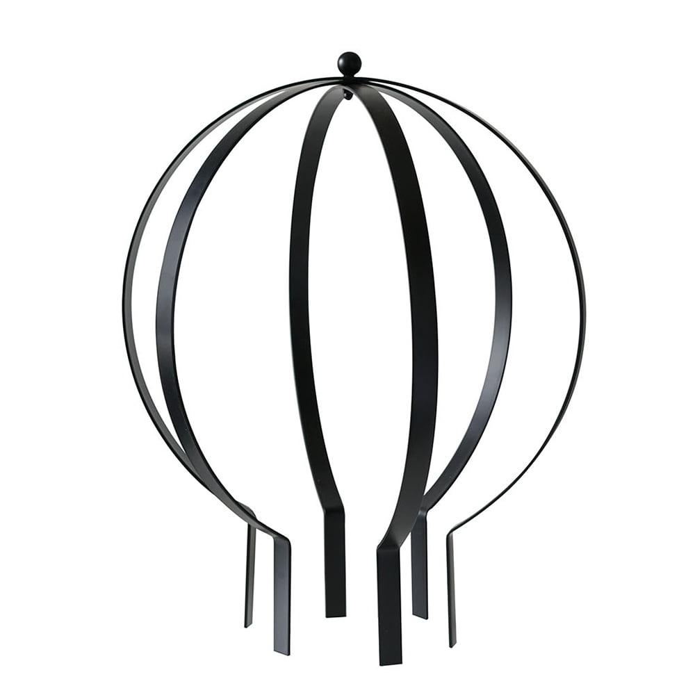 DÉCOR WOW Garden Orb Ornament, Small Obelisk Trellis, 19.5"H x 16" W, Metal, Black