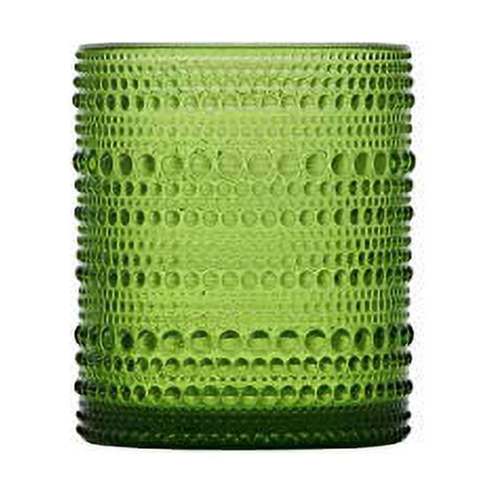 Jupiter Fern 10 oz Beaded Glass Old-Fashioned Glass Set of 6