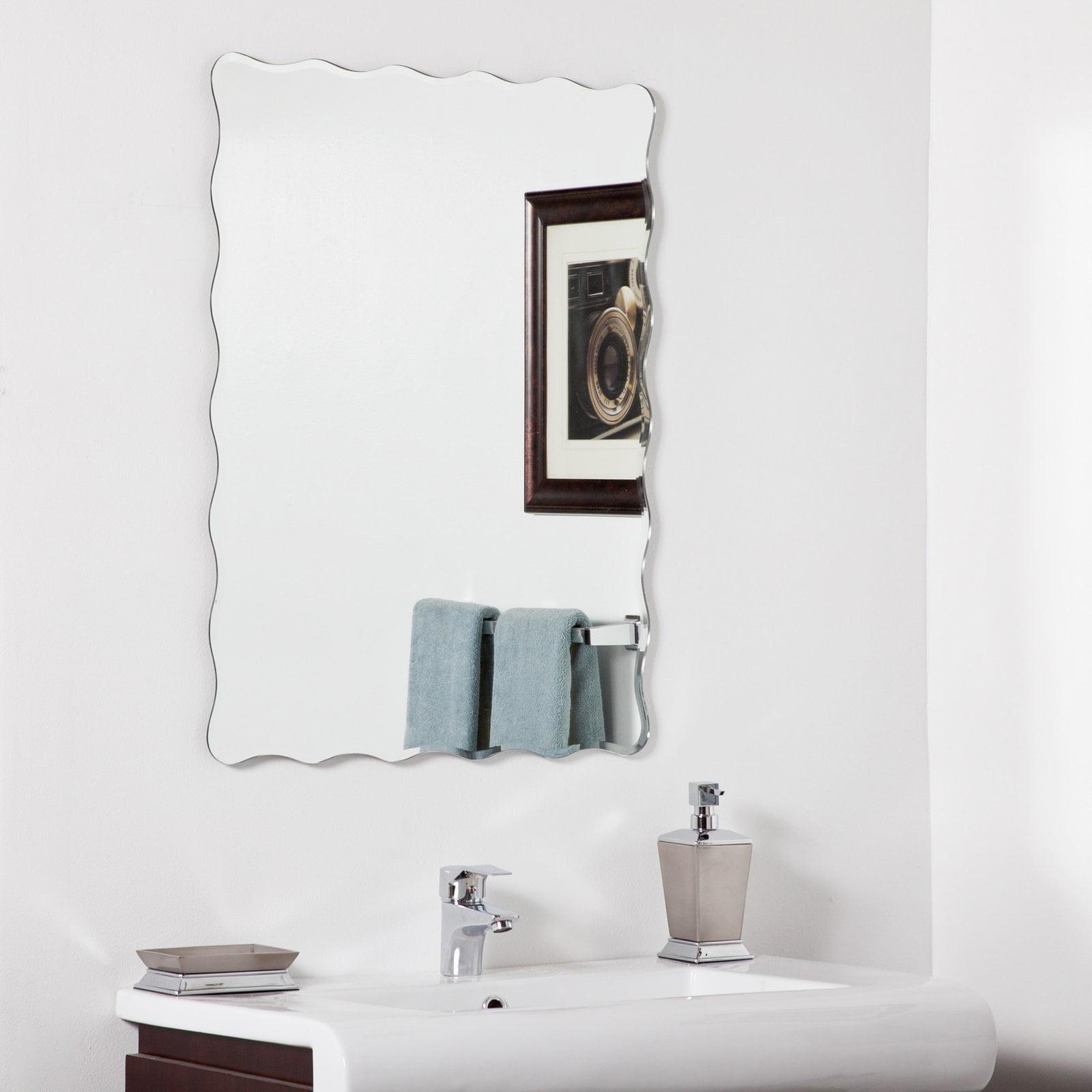 Elegant Scallop Edge Frameless Vanity Mirror 23.6" x 31.5"