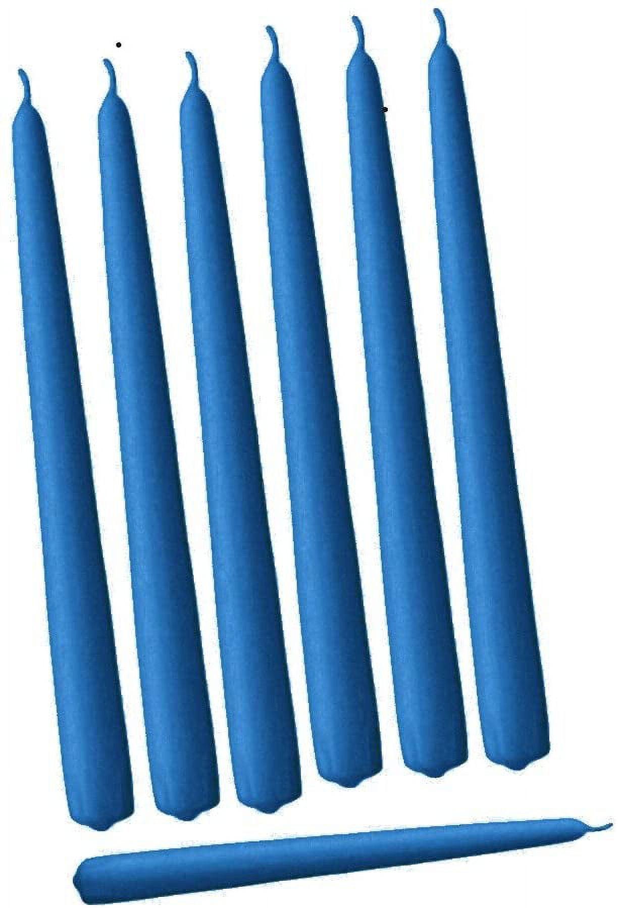 Elegant Medium Blue 10-Inch Dripless Taper Candles Set