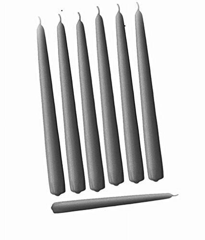 Slate Grey 12-Inch Dripless Hand-Dipped Taper Candles Set