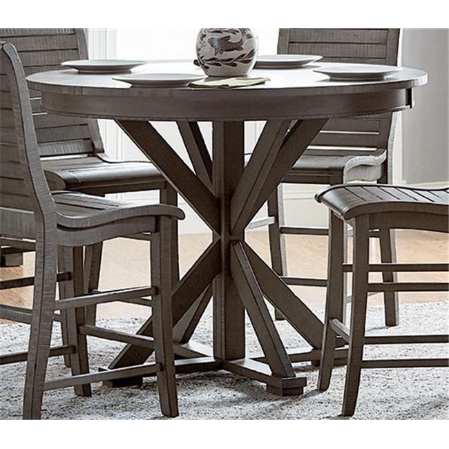 Progressive Furniture Willow 48" Round Wood Counter Height Dining Table in Gray