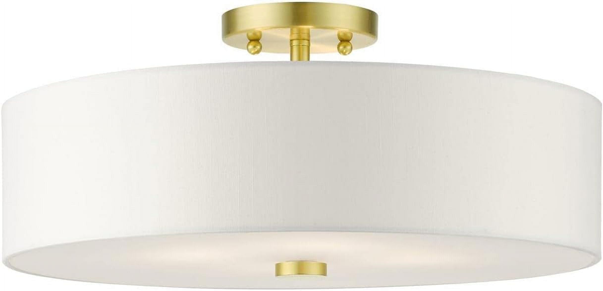 Satin Brass 18'' Drum Semi-Flush Mount Ceiling Light