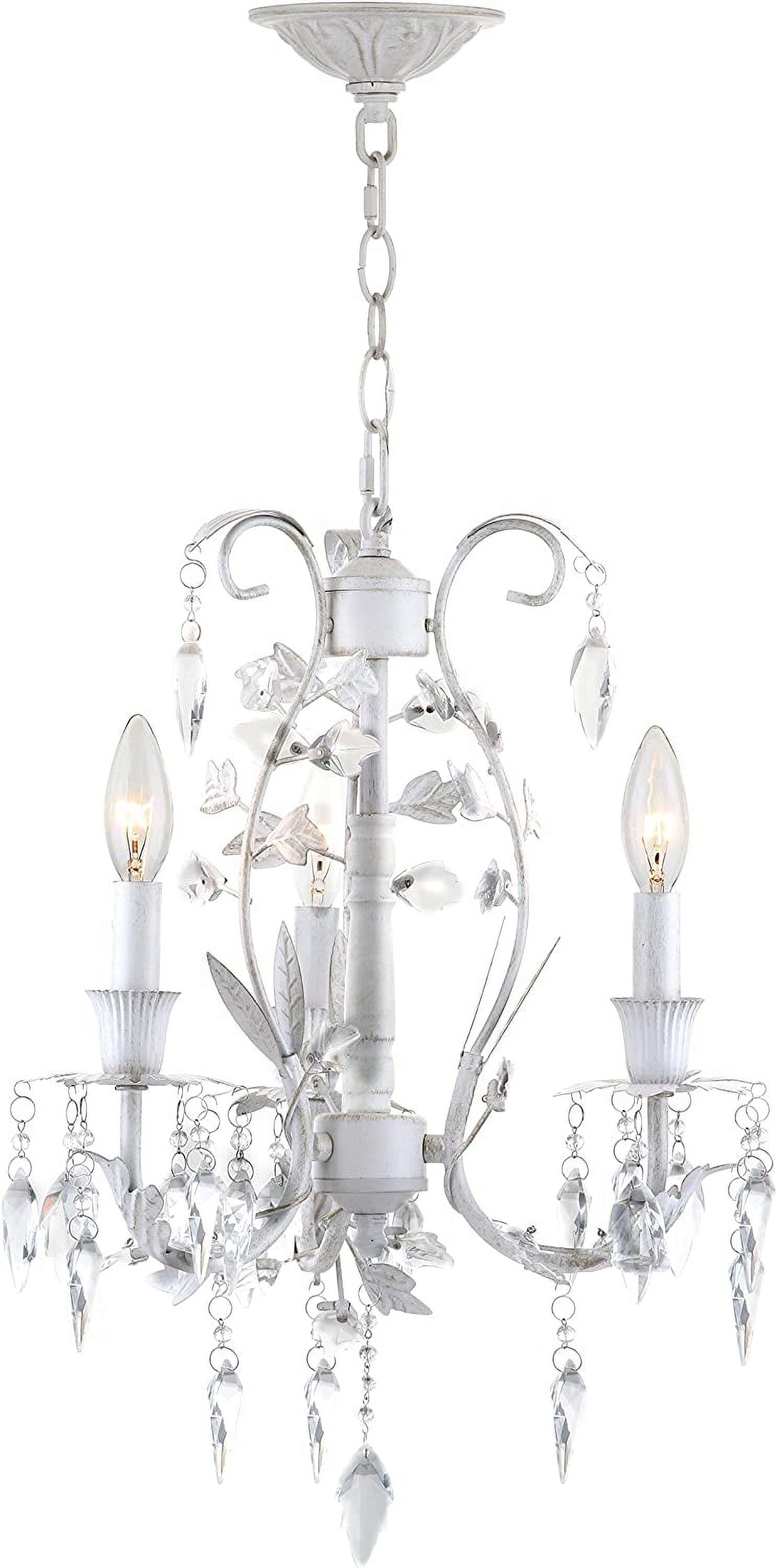 Jasper White Crystal 3-Light Adjustable Chandelier