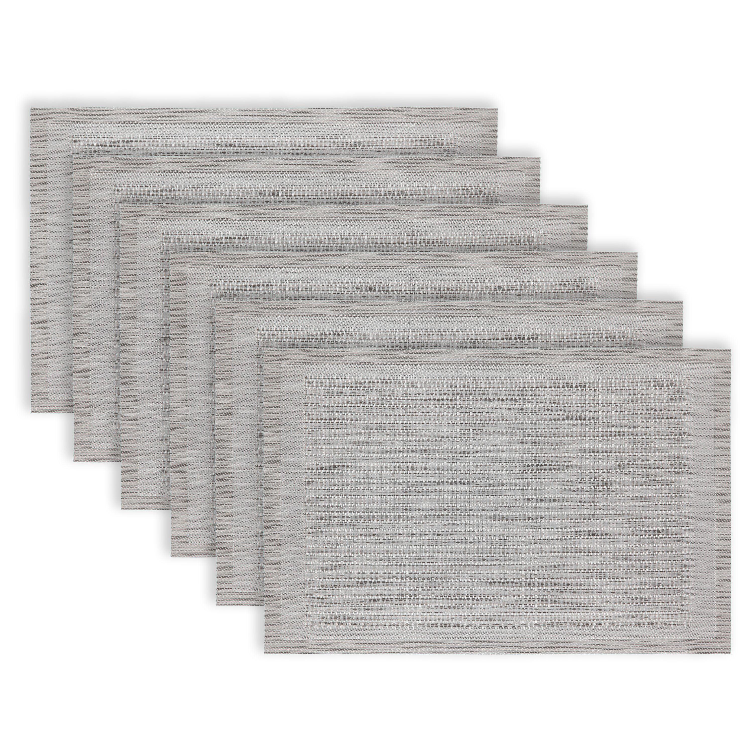 Dainty Home Geneva Woven Vinyl Reversible Rectangular Placemat Set Of 6