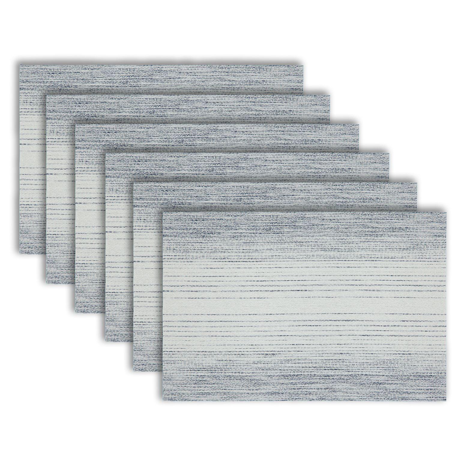 Dainty Home Ombre Woven Vinyl Reversible Rectangular Placemat Set Of 6