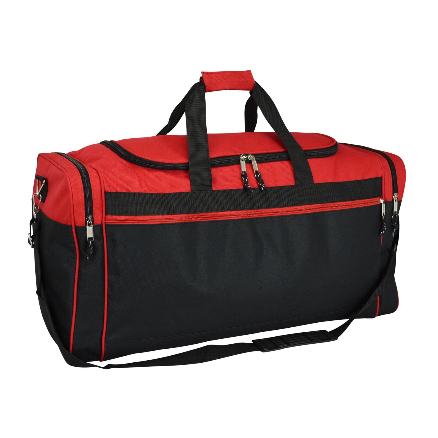 DALIX 25" Extra Large Vacation Travel Duffle Bag in Red and Black