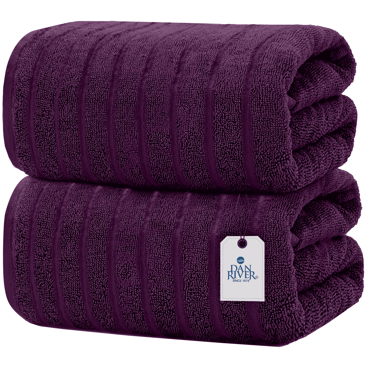 Lavish Home Luxury Cotton Bath Towels, Purple