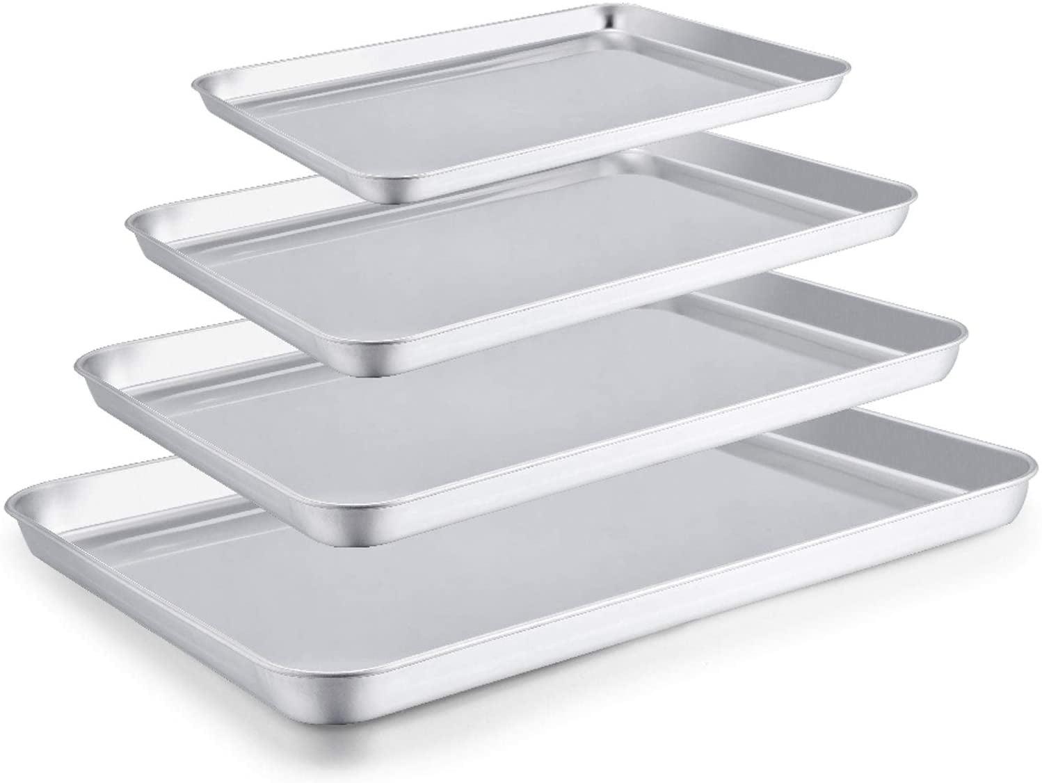 Stainless Steel Non-stick 4-Piece Cookie Sheet Set