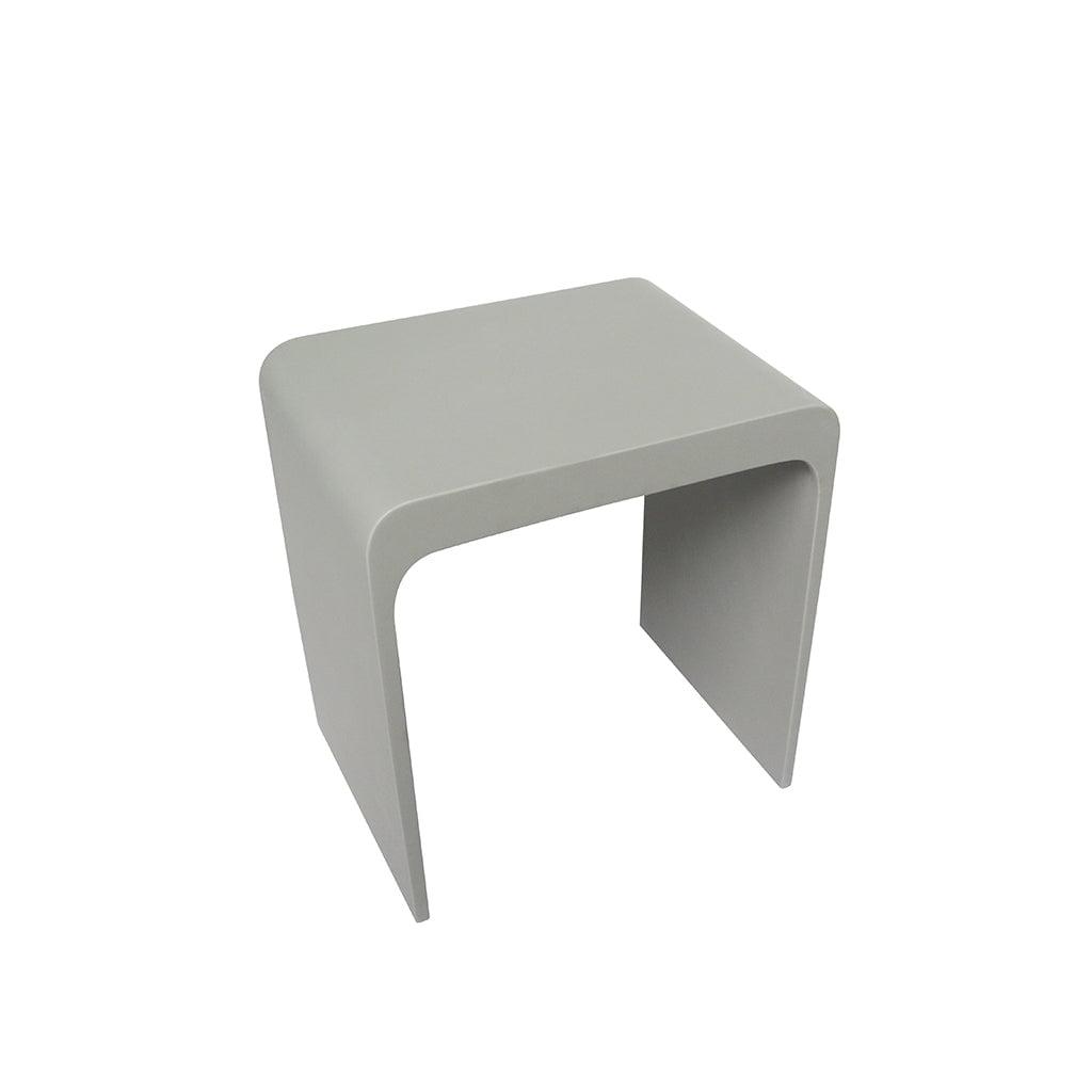 Matte Gray Solid Surface Bathroom Stool