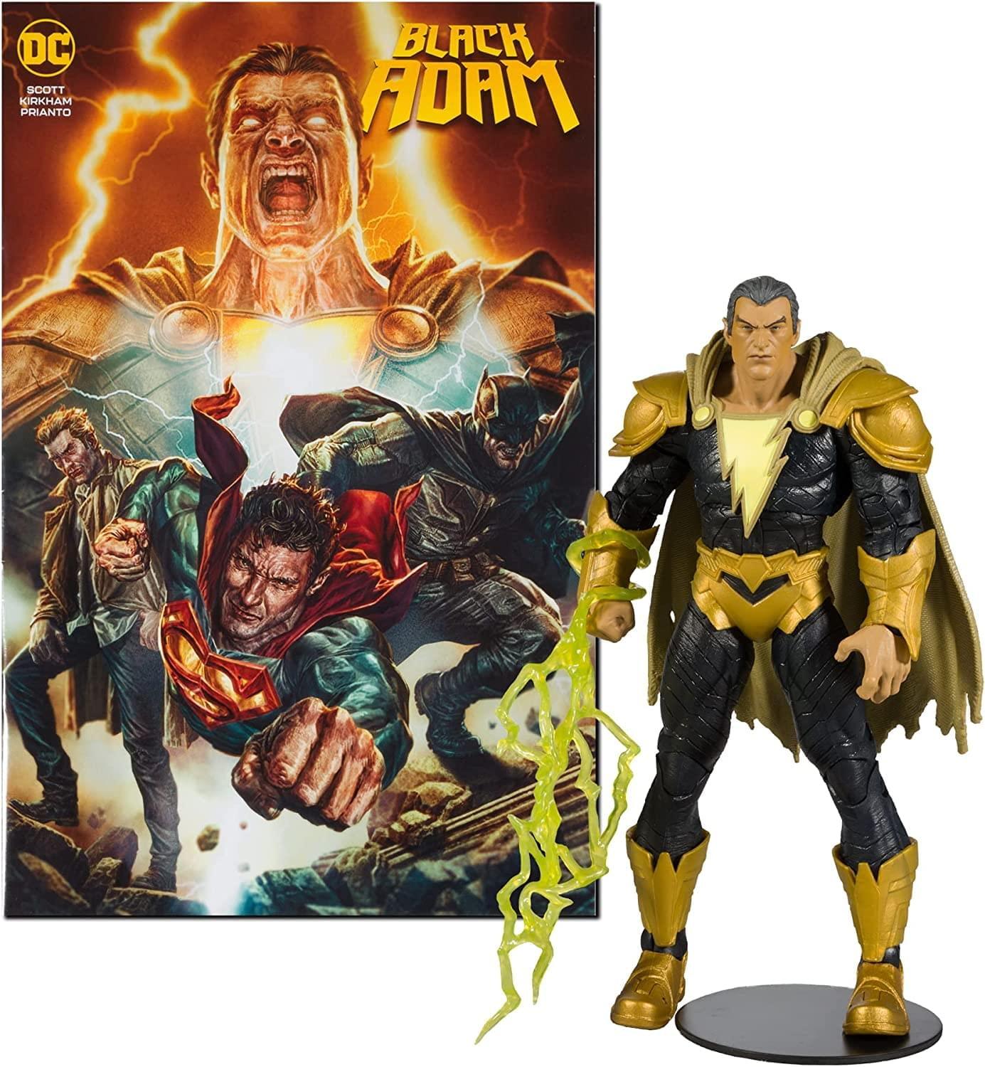 Black Adam 7-inch Action Figure with Comic and Lightning Accessories