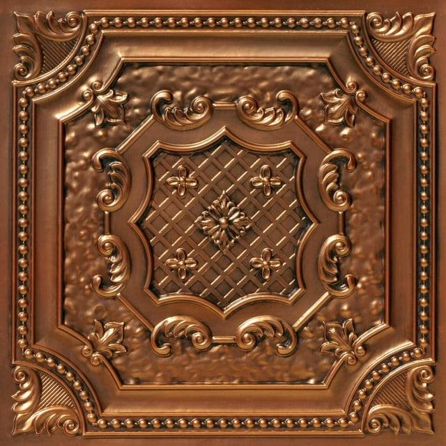Elizabethan Shield 2 Ft. X 2 Ft. Drop-In Or Glue-Up PVC Ceiling Tile (Set of 25)