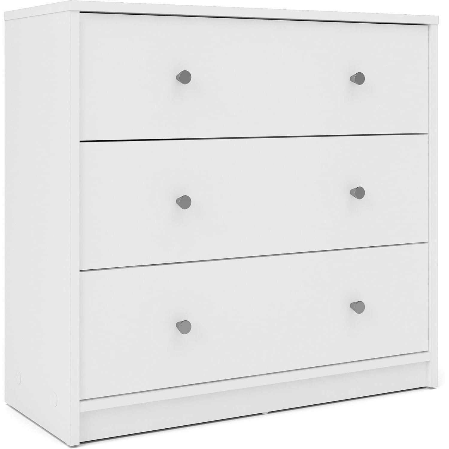 Wood Portland 3 Drawer Chest in White-Tvilum
