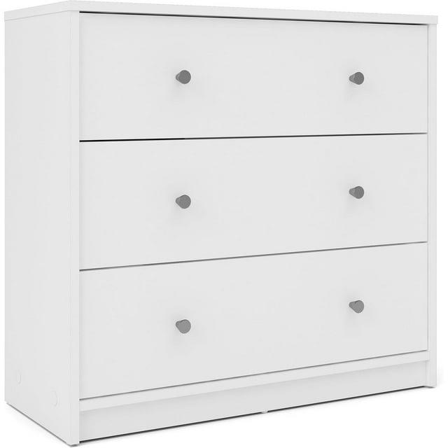 Wood Portland 3 Drawer Chest in White-Tvilum