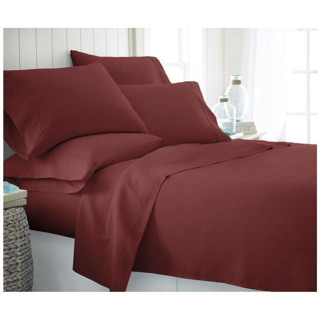Solid 6 Piece Sheet Set - Ultra Soft - Becky Cameron (Extra Pillow Cases!), Burgundy, King